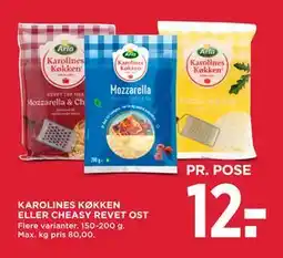 MENY KAROLINES KØKKEN ELLER CHEASY REVET OST tilbud