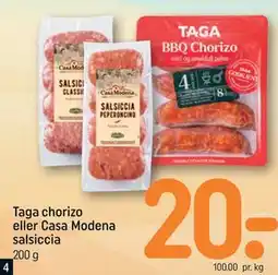 REMA 1000 Taga chorizo eller Casa Modena salsiccia tilbud