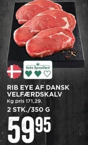 MENY Rib Eye Af Dansk Velfærdskalv tilbud