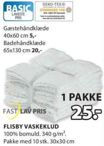 JYSK Flisby Vaskeklud tilbud