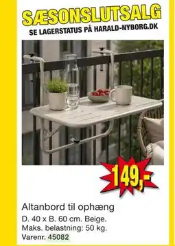 Harald Nyborg Altanbord til ophæng tilbud
