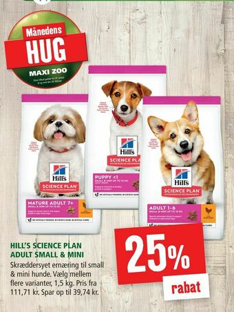 Maxi Zoo Hill's science plan adult small & mini tilbud