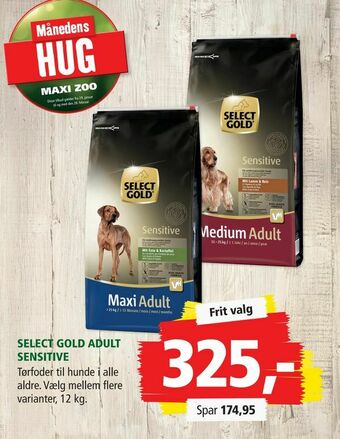 Maxi Zoo Select gold adult sensitive tilbud