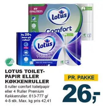 Let-Køb Lotus Toiletpapir eller Køkkenruller tilbud