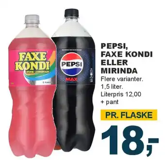 Let-Køb Pepsi, Faxe Kondi eller Mirinda tilbud
