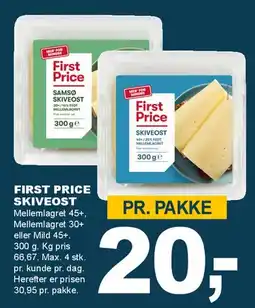 Let-Køb First Price Skiveost tilbud