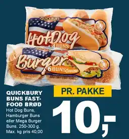 Let-Køb Quickbury Buns (Fast-food brød) tilbud