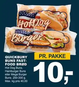 Let-Køb QUICKBURY BUNS FASTFOOD BRØD tilbud