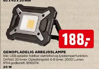 jem & fix Genopladelig arbejdslampe tilbud