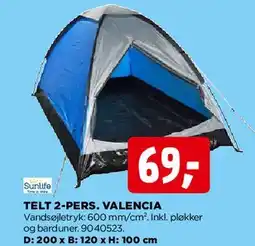 jem & fix Telt 2-pers. Valencia tilbud