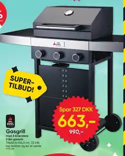 BigDollar Gasgrill med 3 brændere 2 års garanti tilbud