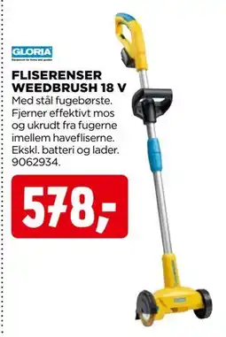 jem & fix FLISERENSER WEEDBRUSH 18 V tilbud