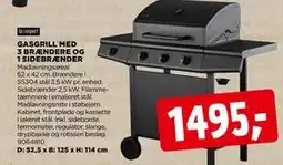 jem & fix GASGRILL MED 3 BRÆNDERE OG 1 SIDEBRÆNDER tilbud