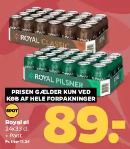 Netto Royal pilsner (24 x 33 cl) tilbud