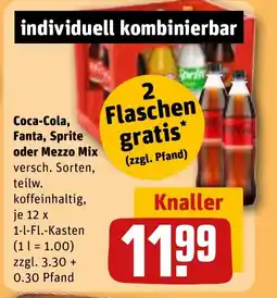 REWE DE Coca-Cola, Fanta, Sprite oder Mezzo Mix tilbud