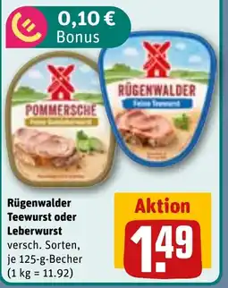 REWE DE Rügenwalder Teewurst oder Leberwurst tilbud