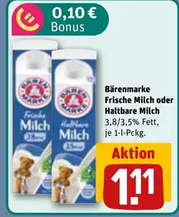 REWE DE Bärenmarke Frische Milch oder Haltbare Milch tilbud