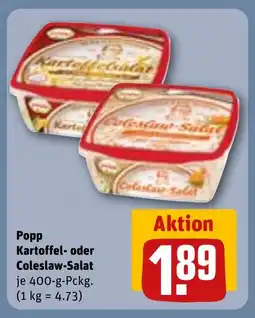 REWE DE Popp Kartoffel- oder Coleslaw-Salat tilbud
