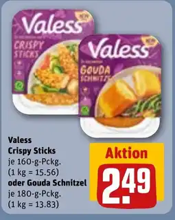 REWE DE Valess Crispy Sticks oder Gouda Schnitzel tilbud