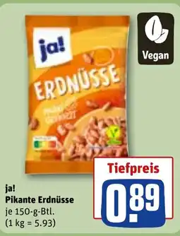 REWE DE Ja! Pikante Erdnüsse tilbud