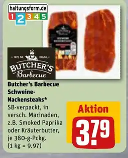REWE DE Butcher's Barbecue Schweine- Nackensteaks tilbud