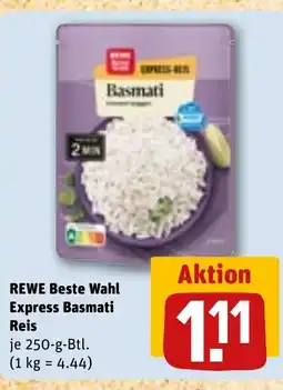 REWE DE REWE Beste Wahl Express Basmati Reis tilbud