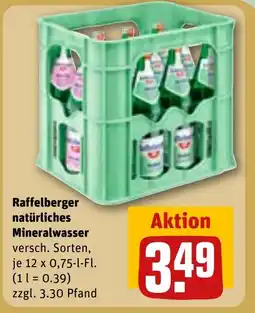 REWE DE Raffelberger natürliches Mineralwasser tilbud