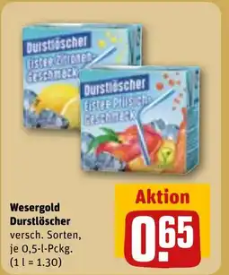 REWE DE Wesergold Durstlöscher tilbud