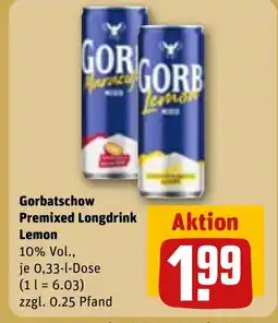 REWE DE Gorbatschow Premixed Longdrink Lemon tilbud