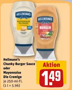REWE DE Hellmann's Chunky Burger Sauce oder Mayonnaise Die Cremige tilbud