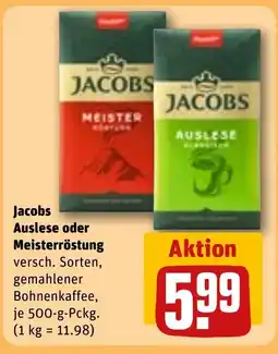 REWE DE Jacobs Auslese oder Meisterröstung tilbud