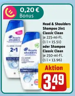 REWE DE Head & Shoulders Shampoo 2in1 Classic Clean oder Shampoo Classic Clean tilbud
