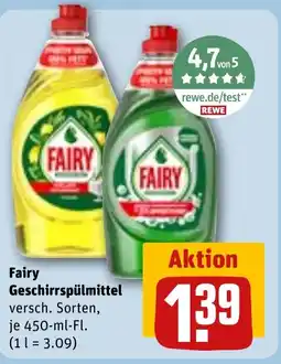 REWE DE Fairy Geschirrspülmittel tilbud
