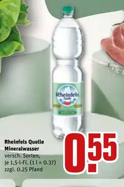 REWE DE Rheinfels Quelle Mineralwasser tilbud