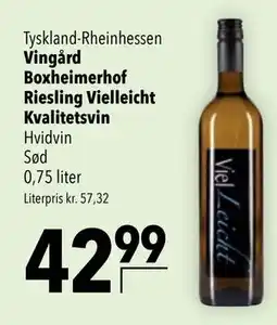 Citti Vingård Boxheimerhof Riesling Vielleicht Kvalitetsvin tilbud