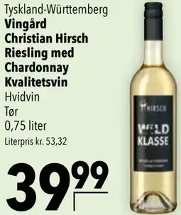 Citti Vingård Christian Hirsch Riesling med Chardonnay Kvalitetsvin tilbud