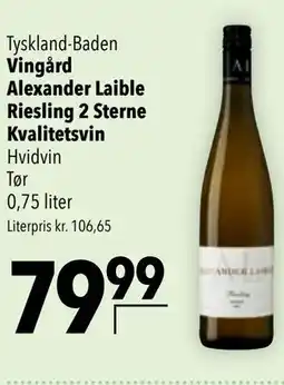 Citti Vingård Alexander Laible Riesling 2 Sterne Kvalitetsvin tilbud