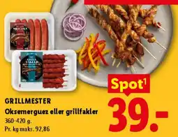 Lidl GRILLMESTER Oksemørbrad eller grillfakler tilbud
