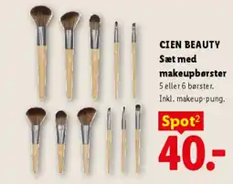 Lidl CIEN BEAUTY Sæt med make-upbørster tilbud