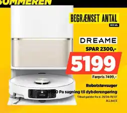Power Dreame Robotstøvsuger 19500 Pa sugning til dybderengøring tilbud