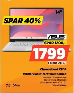 Power Asus Chromebook CM14 Militærklassificeret holdbarhed tilbud