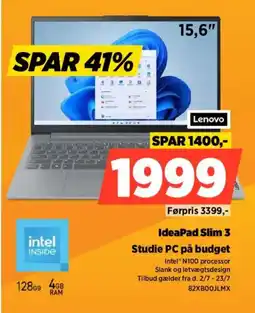 Power Lenovo IdeaPad Slim 3 Studie PC på budget tilbud