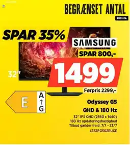 Power Samsung Odyssey G5 QHD & 180 Hz tilbud