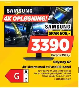 Power Samsung Odyssey G7 4K-skærm med et Fast IPS-panel tilbud