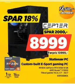 Power Cepter Stationær PC Custom-built E-Sport gaming PC tilbud