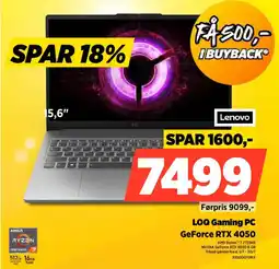 Power Lenovo LOQ Gaming PC GeForce RTX 4050 tilbud