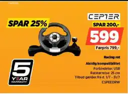 Power Cepter Racing rat Alsidig kompatibilitet tilbud