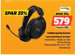Power Hyper Trådløst gaming headset Lang batteritid på 20 timer tilbud
