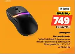 Power Glorious Gaming mus Hotswap-batterier tilbud