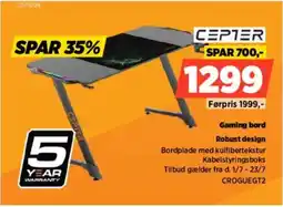 Power Cepter Gaming bord Robust design tilbud